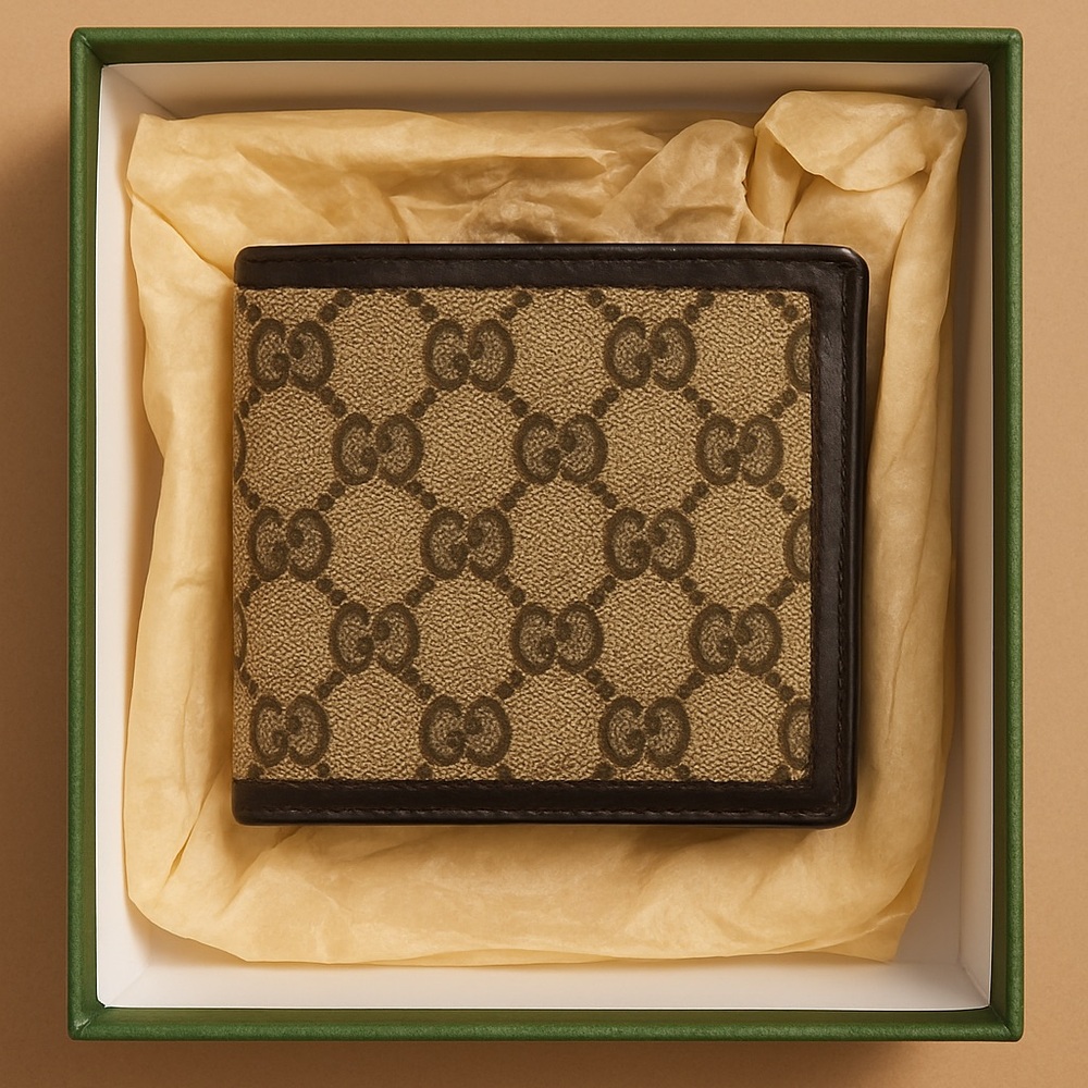 Gucci Men's Wallet in Brown and Tan